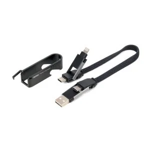 3-i-1 Laddningskabel USB/USB-C till Lightning/USB-C | Multifunktionell och Portabel